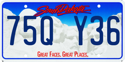 SD license plate 75QY36