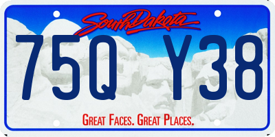 SD license plate 75QY38