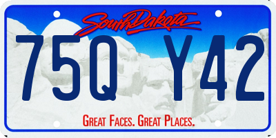 SD license plate 75QY42