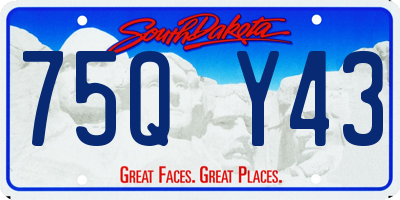 SD license plate 75QY43