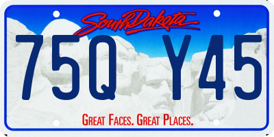 SD license plate 75QY45