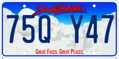 SD license plate 75QY47