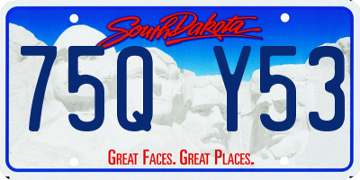 SD license plate 75QY53