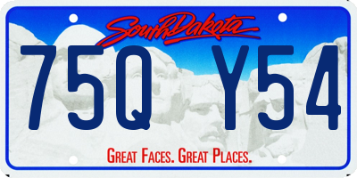 SD license plate 75QY54