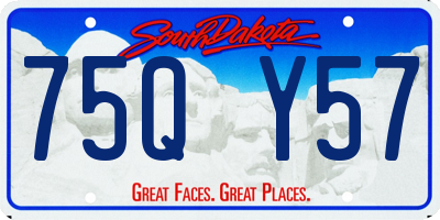 SD license plate 75QY57