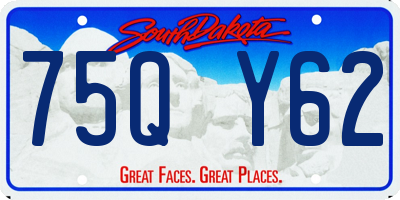 SD license plate 75QY62