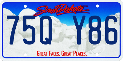 SD license plate 75QY86