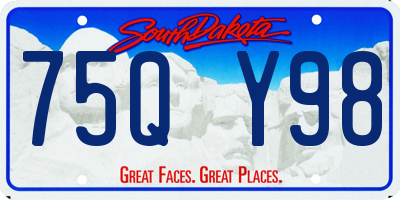 SD license plate 75QY98