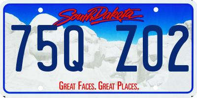 SD license plate 75QZ02