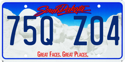 SD license plate 75QZ04