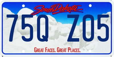 SD license plate 75QZ05
