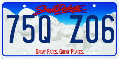 SD license plate 75QZ06