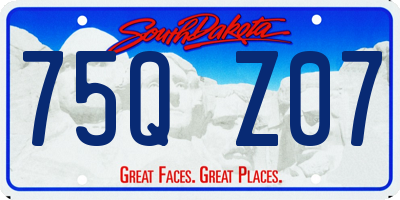 SD license plate 75QZ07