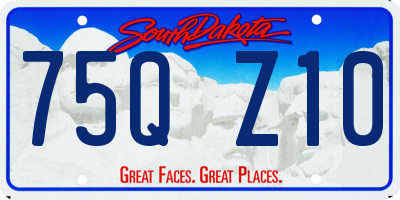 SD license plate 75QZ10