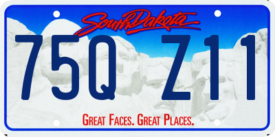 SD license plate 75QZ11