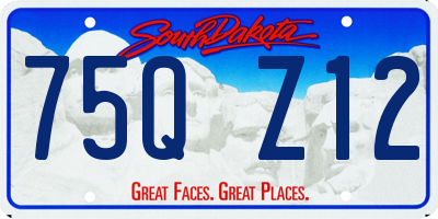 SD license plate 75QZ12