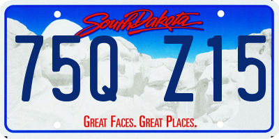 SD license plate 75QZ15