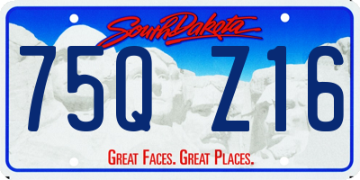 SD license plate 75QZ16