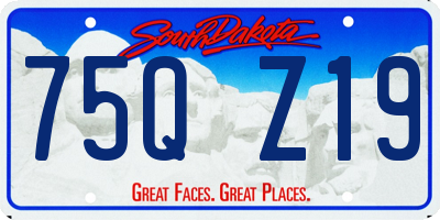 SD license plate 75QZ19