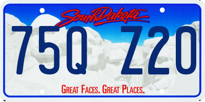 SD license plate 75QZ20