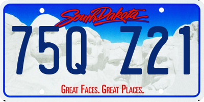 SD license plate 75QZ21