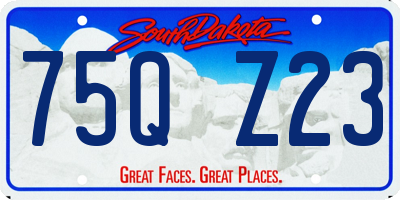 SD license plate 75QZ23