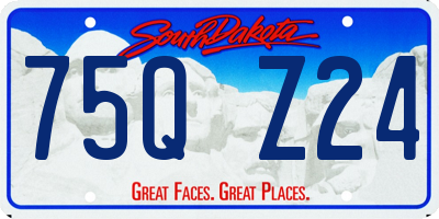 SD license plate 75QZ24