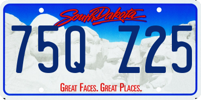 SD license plate 75QZ25