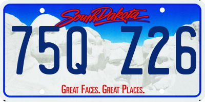 SD license plate 75QZ26