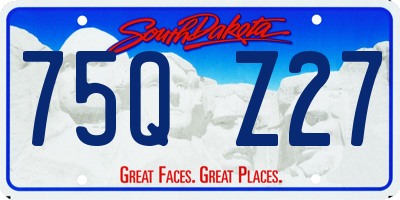 SD license plate 75QZ27