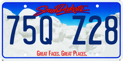 SD license plate 75QZ28
