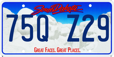 SD license plate 75QZ29