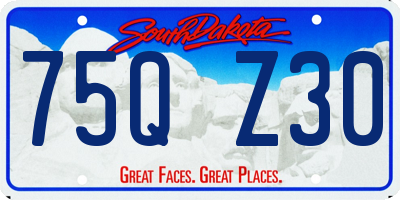 SD license plate 75QZ30