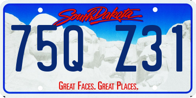 SD license plate 75QZ31