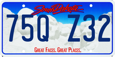 SD license plate 75QZ32