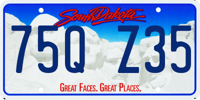 SD license plate 75QZ35