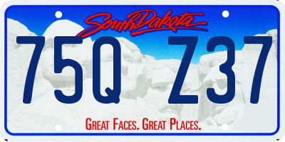 SD license plate 75QZ37
