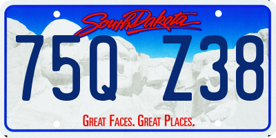SD license plate 75QZ38