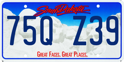 SD license plate 75QZ39