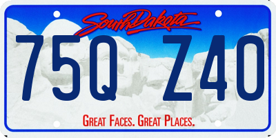 SD license plate 75QZ40