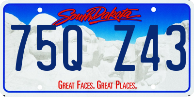 SD license plate 75QZ43
