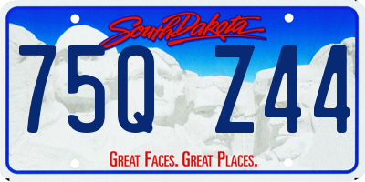 SD license plate 75QZ44
