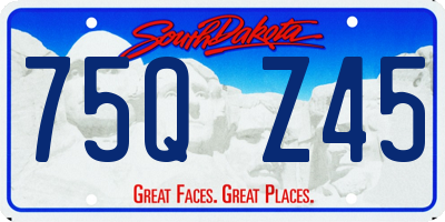 SD license plate 75QZ45
