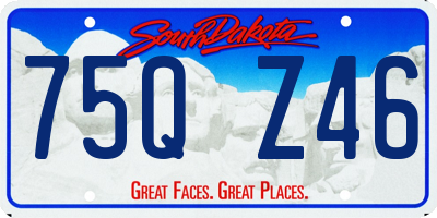 SD license plate 75QZ46