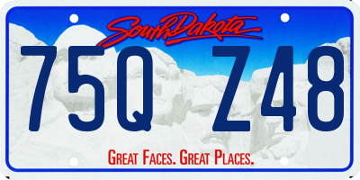 SD license plate 75QZ48