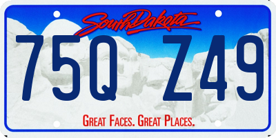 SD license plate 75QZ49
