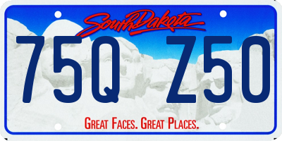 SD license plate 75QZ50