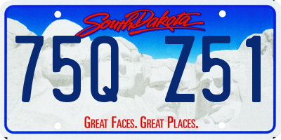 SD license plate 75QZ51
