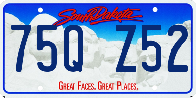 SD license plate 75QZ52