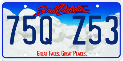SD license plate 75QZ53